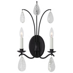 Shannon Wall Sconce - Aged Iron / Crystal