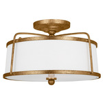 Stonington Ceiling Light Fixture - Antique Gild / White Linen