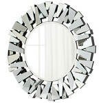 Circle Cityscape Mirror - Clear / Clear