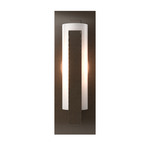 Forged Tall Bar Wall Sconce - Bronze / Opal
