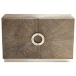 Volonte Cabinet - Stainless Steel / Weathered Oak