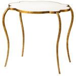 Flora Side Table - Gold / White