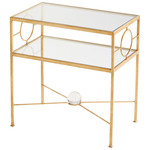 Auric Orbit Table - Gold Leaf / Clear