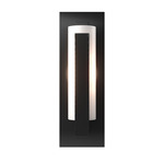 Forged Tall Bar Wall Sconce - Black / Opal