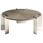 Arca Coffee Table - Stainless Steel / Weathered Oak