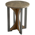 Savannah Side Table - Bronze / Wood / Granite