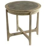 Ostia Side Table - Weathered Oak / Granite