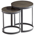 Monocroma Nesting Side Table Set of 2 - Black / Silver