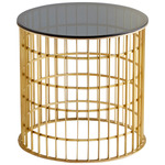 Kingdom Side Table - Antique Brass / Mirrored Glass