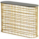 Kingdom Console Table - Antique Brass / Mirrored Glass