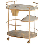 Barcraft Bar Cart - Antique Brass / Wood