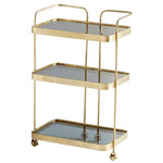 Taverna Bar Cart - Antique Brass / Clear