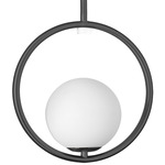 Adrienna Pendant - Matte Black / Opal White