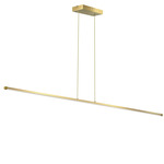 Array Linear Pendant with Straight Wires - Aged Brass / White