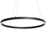 Circulo Round Pendant - Matte Black / White