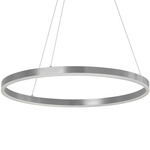 Circulo Round Pendant - Silver / White