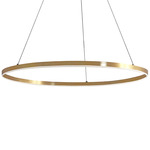 Circulo Round Pendant - Aged Brass / White