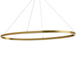 Circulo Oval Pendant - Aged Brass / White