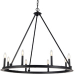 Colby Candlelight Chandelier - Matte Black