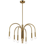 Callway Chandelier - Aged Brass / Clear