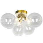 Comet Ceiling Light - Aged Brass / Clear
