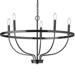 Cesar Chandelier - Matte Black / Frosted