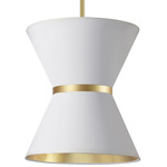 Caterine Hourglass Pendant - Aged Brass / White / Gold