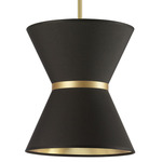 Caterine Hourglass Pendant - Aged Brass / Black / Gold