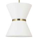 Caterine Hourglass Pendant - Aged Brass / White / White