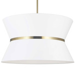Caterine Hourglass Pendant - Aged Brass / White / White