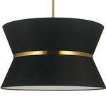 Caterine Hourglass Pendant - Aged Brass / Black / White
