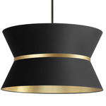 Caterine Hourglass Pendant - Matte Black / Black / Gold