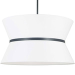 Caterine Hourglass Pendant - Matte Black / White / White