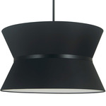 Caterine Hourglass Pendant - Matte Black / Black / White