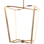 Curant Pendant - Aged Brass / White