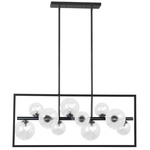 Glasgow Frame Linear Pendant - Matte Black / Clear / Clear