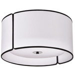 Notched Drum Ceiling Light - Black / White
