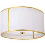 Notched Drum Ceiling Light - Gold / White