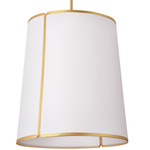 Notched Tapered Pendant - Gold / White