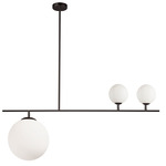 Orion Linear Pendant - Matte Black / Opal White