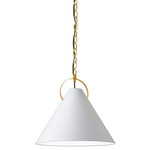 Princeton Pendant - Aged Brass / White