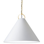 Princeton Pendant - Aged Brass / White