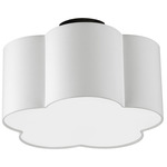Phlox Semi Flush Ceiling Light - Matte Black / White