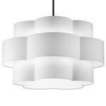 Phlox Tiered Pendant - Matte Black / White
