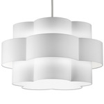 Phlox Tiered Pendant - Polished Chrome / White