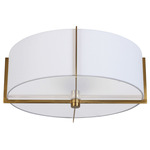 Preston Ceiling Light - Aged Brass / White