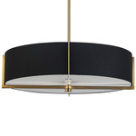 Preston Dual Mount Round Pendant - Aged Brass / Black