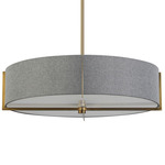 Preston Dual Mount Round Pendant - Aged Brass / Gray