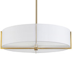 Preston Dual Mount Round Pendant - Aged Brass / White
