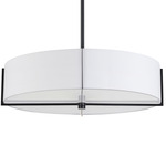 Preston Dual Mount Round Pendant - Matte Black / White